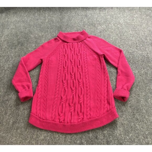 Talbots Sweater Womens M Petite Pink Cable Knit Pullover Barbiecore Cuff Sleeves - Picture 3 of 10